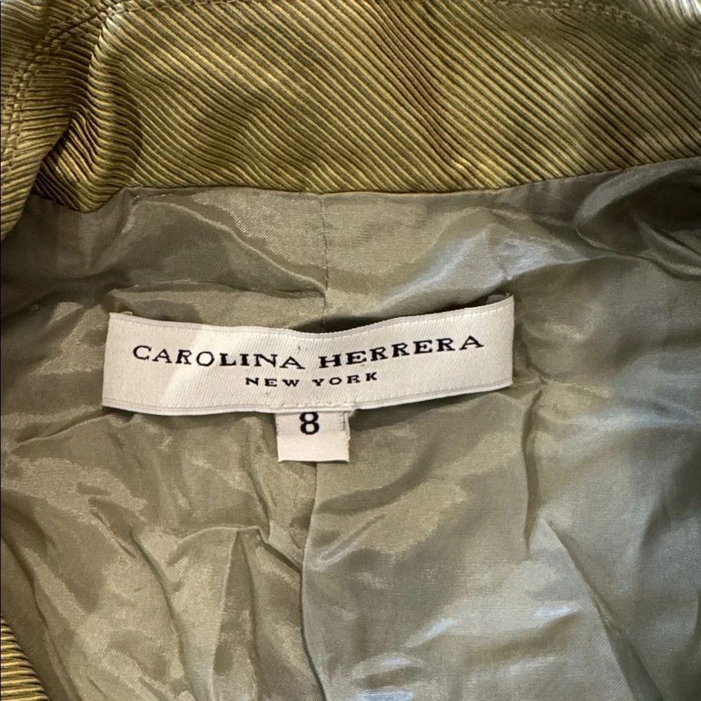 Carolina Herrera Light Olive Jacket 8 - Picture 2 of 8
